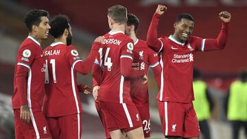 Liverpool celebra uno de los goles.