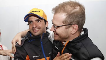 Carlos Sainz y Andreas Seidl (McLaren). Brasil, F1 2019.