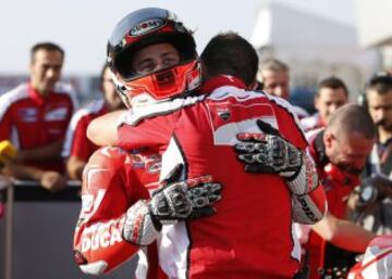 Andrea Dovizioso celebrando su pole en el GP de Japón