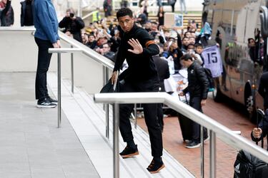 Jude Bellingham llegando al hotel. 
