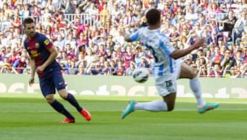 Barcelona - Málaga. 1-0 Villa abrió el marcador.