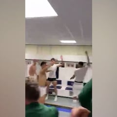 La celebración del Inter campeón en el vestuario