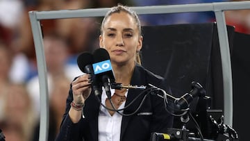 Marijana Veljovic en el partido entre Zverev y Fernando Verdasco en el Open de Australia
