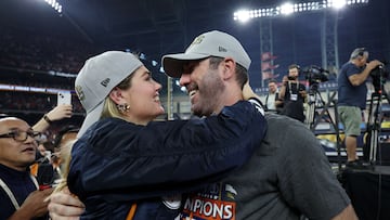 Justin Verlander ganó la Serie Mundial de la MLB con Astros y Kate Upton festejó con su esposo, pero lanzó una indirecta a Tom Brady y Gisele Bündchen.