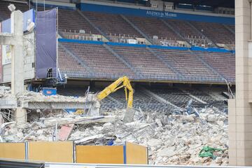 El avance de las obras de demolición del templo rojiblanco.