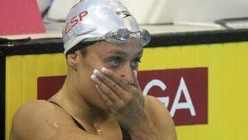 <b>AL PODIO. </b>Belmonte, ayer, tras lograr el récord de España de 400.