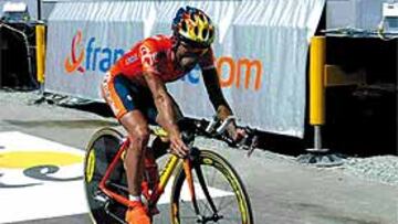 <b>ÚLTIMA ETAPA.</b> David Etxebarria, tras llegar ayer a la meta.