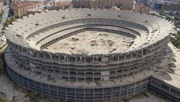 Obras del futuro estadio del Valencia.