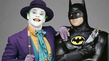 Jack Nicholson y Michael Keaton como Joker y Batman en la película de 1989.