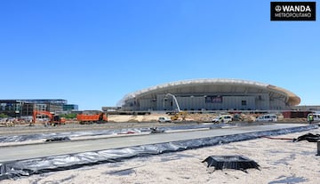 Obras en el Wanda Metropolitano: la cubierta ya está terminada