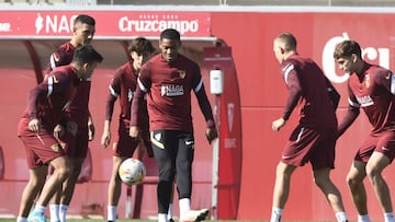 Martial, durante un entrenamiento.