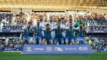 Alineación del Málaga CF ante el Levante UD en la jornada 26 de LaLiga Hypermotion 2024-25.
