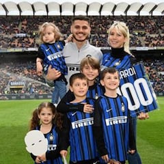 Wanda Nara y sus hijos acompañan a Icardi en el homenaje de San Siro