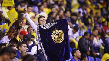 Fans o Aficion during the final first-leg match between America and Monterrey as part of the Torneo Apertura 2024 Liga MX at Cuauhtemoc Stadium, on December 12, 2024 in Puebla, Mexico.
