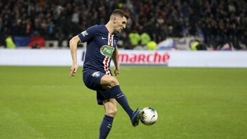Thomas Meunier of PSG during the French cup, semi final football match between Olympique Lyonnais and Paris Saint-Germain on March 4, 2020 at Groupama stadium in Decines-Charpieu near Lyon, France - Photo Juan Soliz / DPPI
 
 
 04/03/2020 ONLY FOR USE IN 