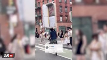 An NYC sensation, Leh-Boy Gabriel Davis has made himself known around the city for balancing objects on his head while riding a bike.