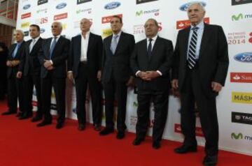 Premios AS 2014. Pedro De Felipe, Paco Buyo, José Luis Peinado, Juan Antonio Corbalán, Vicente Miera, Paco Gento y José Emilio Santamaría.