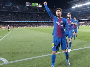 2-1. Messi celebr&Atilde;&sup3; el segundo gol.