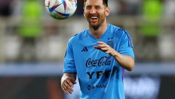 FILE PHOTO: Soccer Football - International Friendly - Argentina Training - Al Nahyan Stadium, Abu Dhabi, United Arab Emirates - November 14, 2022 Argentina's Lionel Messi during training REUTERS/Amr Alfiky/File Photo