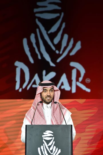 El Principe Abdulaziz bin Turki Al-Faisal, presidente de la autoridad general para el deporte en Arabia Saudí, durante la presentación del Dakar 2020.