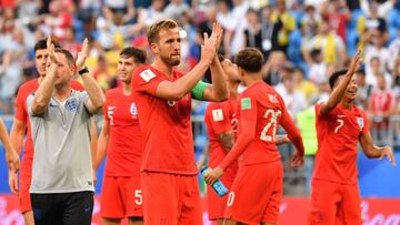 Los jugadores de Inglaterra celebrando el triunfo sobre Suecia en los cuartos de final del Mundial Rusia 2018