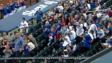 Salva a sus hijos de recibir un batazo en partido de los Mets