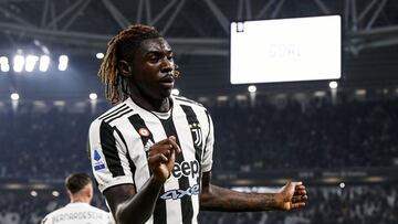 17 October 2021, Italy, Turin: Juventus' Moise Kean celebrates scoring his side's first goal during Italian Serie A soccer match between Juventus FC and AS Roma at the Allianz Stadium. Photo: Fabio Ferrari/LaPresse via ZUMA Press/dpa
Fabio Ferr