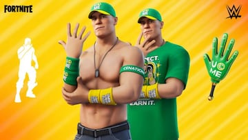 Artwork oficial de la skin de John Cena y sus accesorios en Fortnite