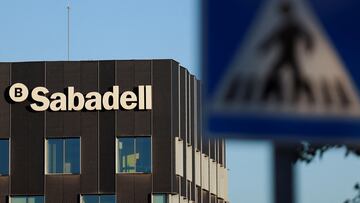 FILE PHOTO: Spanish bank Sabadell is pictured in Sant Cugat del Valles, on the outskirts of Barcelona, Spain, May 2, 2024. REUTERS/Nacho Doce/File Photo