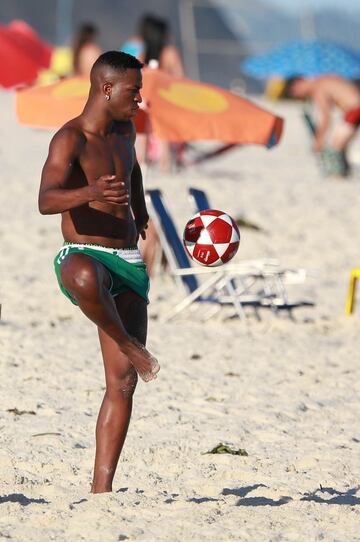 Vinicius having holiday fun on the Rio beaches