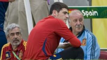Iker Casillas y Vicente del Bosque.