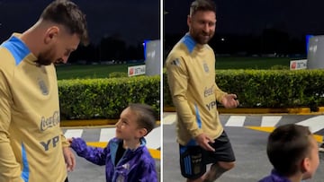 Messi bursts out laughing at kid’s outrageous goal celebration request