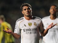 Soccer Football - UEFA Champions League - Kairat v Real Madrid - Central Stadium, Almaty, Kazakhstan - September 30, 2025 Real Madrid's Brahim Diaz celebrates scoring their fifth goal REUTERS/Pavel Mikheyev
