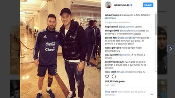 Driussi le pide una foto a Messi y este no lo reconoce