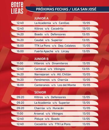 Boedo Senior va por el liderato exclusivo en la Liga San José