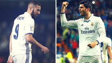 Karim Benzema y &Aacute;lvaro Morata.