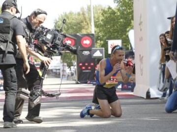 Castillejo a su llegada a meta d ela Maratón de Madrid.