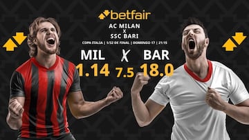 AC Milan vs. SSC Bari: horario, dónde ver, cuadro y pronósticos
