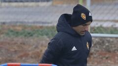 Iv&aacute;n Mart&iacute;nez, durante la sesi&oacute;n de entrenamiento de esta ma&ntilde;ana.