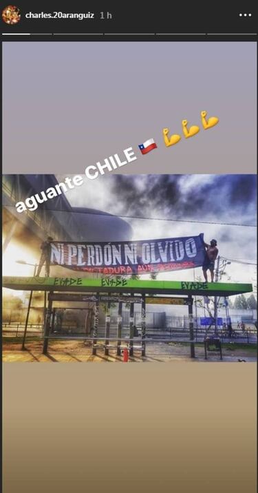 El apoyo de Aránguiz a las manifestaciones en Chile