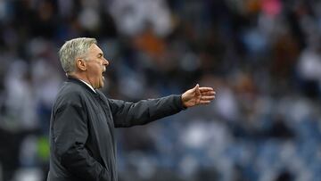 Ancelotti, durante el Real Madrid-Valencia.