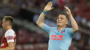 Gameiro, con el Atl&eacute;tico contra el Arsenal. 