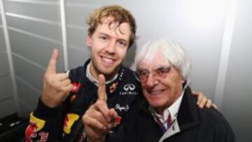 Vettel y Ecclestone, en una imagen de archivo.