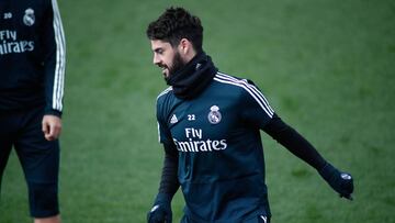 Isco Alarcón durante una sesión de entrenamiento.