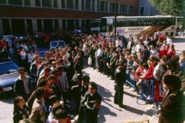 Llegada de los Celtics al Palacio de los Deportes.