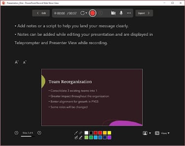 Microsoft te ayudará a grabar un PowerPoint narrado desde la app