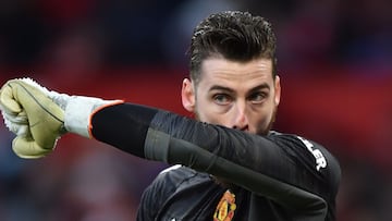 David De Gea, jugador del Manchester United, durante un partido.