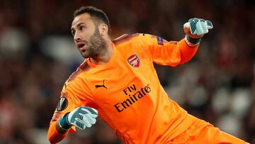 El portero colombiano David Ospina en el juego entre Arsenal y Colonia por Europa League