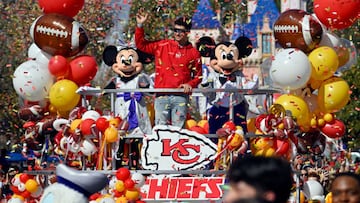 Super Bowl MVP Patrick Mahomes celebrated winning the Lombardi Trophy by taking his family to Disneyland, a tradition for Super Bowl MVPs.