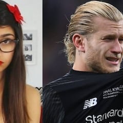 Mia Khalifa anima a Karius y se mete con Sergio Ramos
